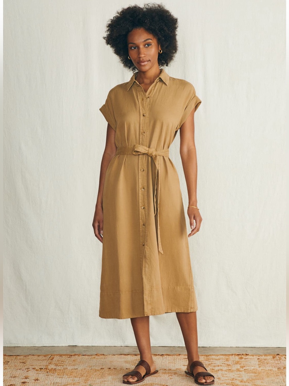 Faherty Arlie Short Sleeve Shirtdress ANTIQUE BRONZE SZ S NWT - Picture 2 of 10